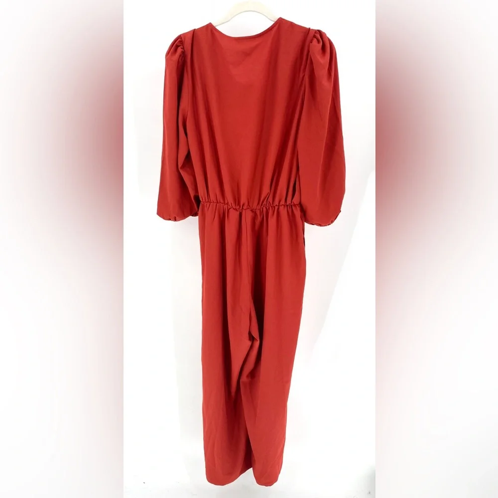 ASOS - MONKI - Tia Wrap Front Jumpsuit in Rust - Picture 7 of 11